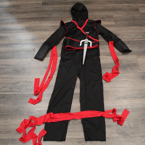 Spirit Halloween Dark Ninja Costume Child Size Small 4-6 Includes Sais READ DESC - Picture 4 of 5